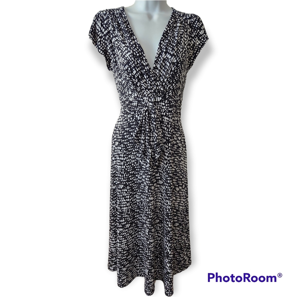 Christopher & Banks Black and White Career Dress size 8